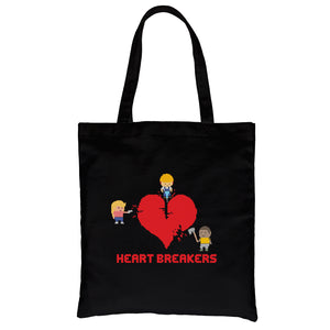 Heart Breakers Canvas Shoulder Bag Funny Graphic Canvas Tote Gift