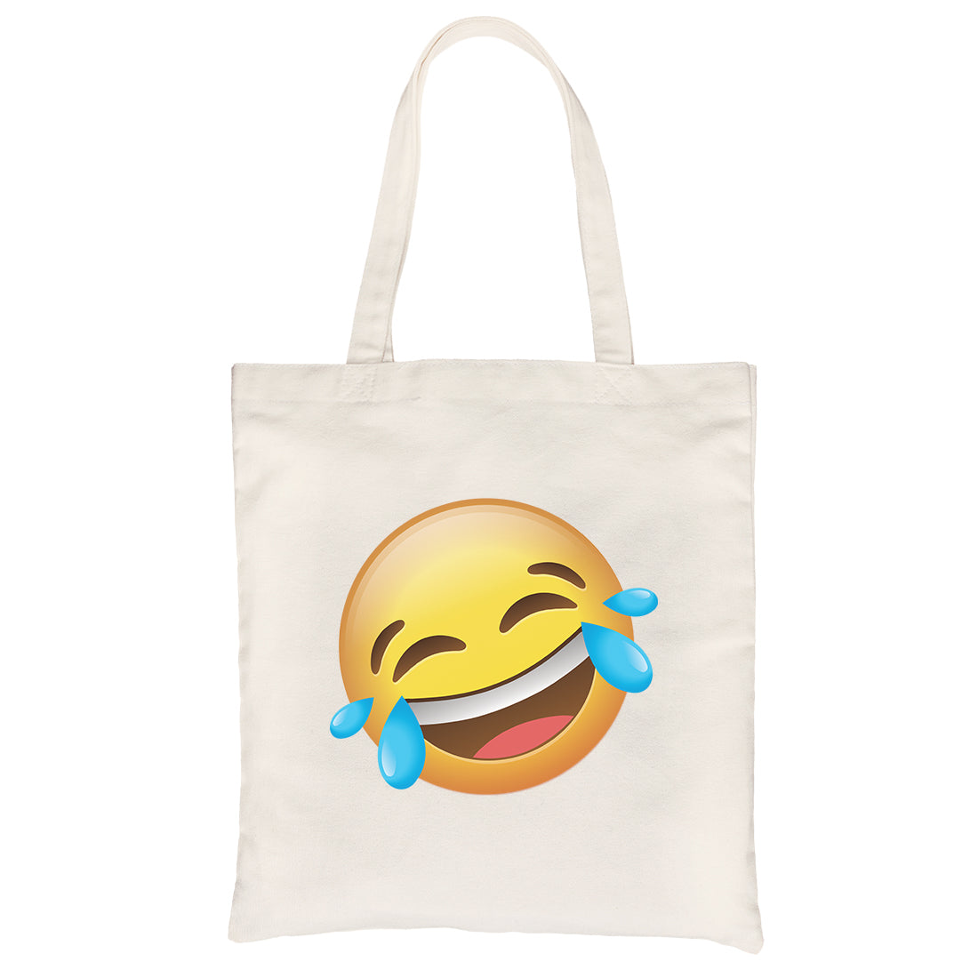 Emoji-Laughing Canvas Shoulder Bag Optimistic Fun Halloween Costume