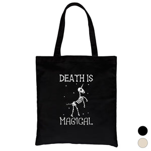 Death is Megical Unicorn Skeleton Halloween Canvas Shoulder Bag