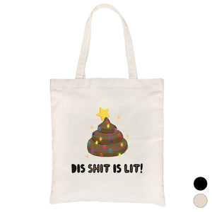 Dis Shit Is Lit Poop Canvas Bag