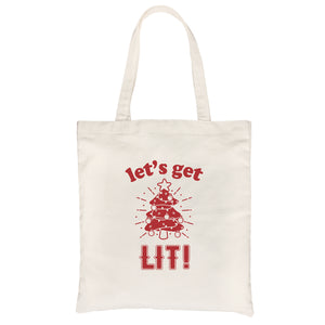 Get Lit Christmas Tree Canvas Bag