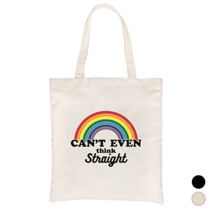 LGBT Can't Straight Rainbow Canvas Bag