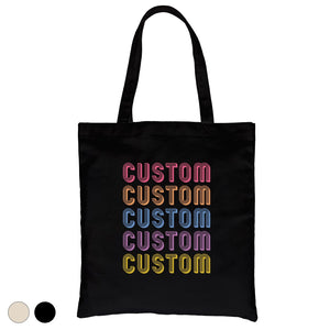 Colorful Multiline Text Fun Bright Custom Personalized Canvas Bag