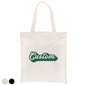 Green Pop Up Text Cool Bright Custom Personalized Canvas Bag Gift