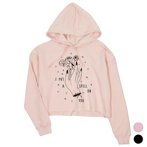 I Put A Spell On You Womens Crop Hoodie Pullover For Halloween