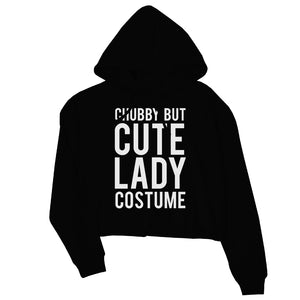 Chubby But Cute Lady Costume Womens Crop Hoodie