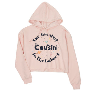 The Greatest Cousin Womens Cute Crop Hoodie Gift For Cousin