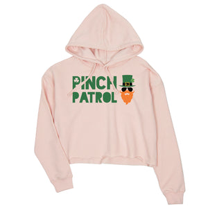 Pinch Patrol Leprechaun Womens Crop Hoodie St Paddy's Day Shirt