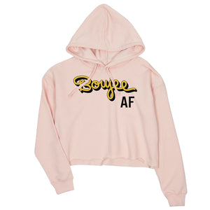 365 Printing Boujee AF Womens Gag Crop Hoodie Pullover Funny Saying Winter Gifts