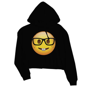 Emoji-Nerd Womens Crop Hoodie Nice Sweet Greatest Halloween Gift