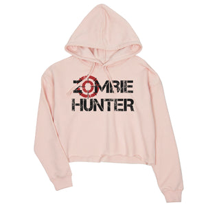 Zombie Hunter Womens Crop Hoodie Brave Strong Perfect Friend Gift