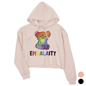 LGBT Ekoalaity Koala Rainbow Crop Hoodie