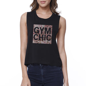 Gym Chic Black Work Out Crop Top Cute Fitness Sleeveless Muscle Tee - 365INLOVE