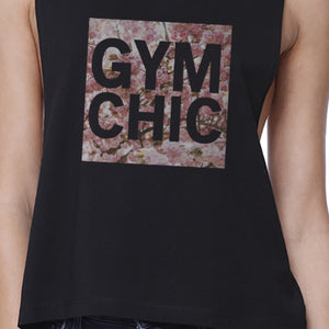 Gym Chic Black Work Out Crop Top Cute Fitness Sleeveless Muscle Tee - 365INLOVE