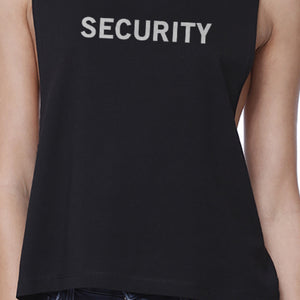 Security Black Work Out Crop Top Back To School Graphic T-shirt - 365INLOVE