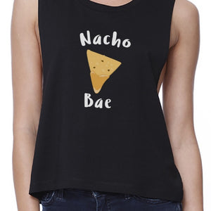 Nocho Bae Women's Black Crop Tee Cute Graphic Shirt For Food Lovers - 365INLOVE