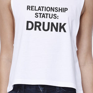 Relationship Status Womens White Crop Top For Women Funny Gift Idea - 365INLOVE