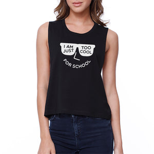 Too Cool For School Womens Black Crop Top