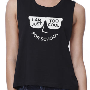 Too Cool For School Womens Black Crop Top