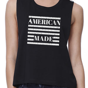 American Made Funny Graphic Crop Shirt For Women 4th of July Gifts - 365INLOVE