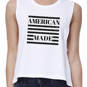 American Made Cute Design 4th of July Decorative Crop Top Cotton - 365INLOVE