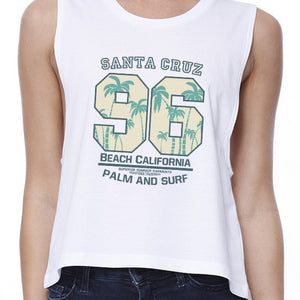 Santa Cruz Beach California Womens White Crop Top