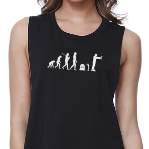 Zombie Evolution Womens Black Crop Top