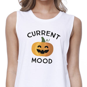 Pumpkin Current Mood Womens White Crop Top