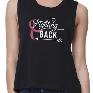 Fighting Back Arrow Womens Black Crop Top