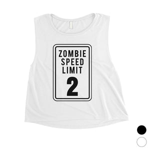 Zombie Speed Limit Womens Crop Top