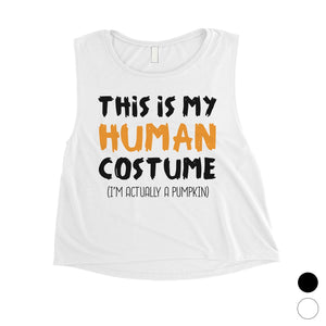 This Is My Human Costume Womens Crop Top