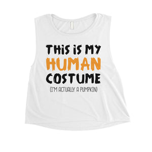 This Is My Human Costume Womens Crop Top