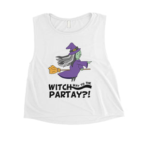 Witch Way To Partay Womens Crop Top