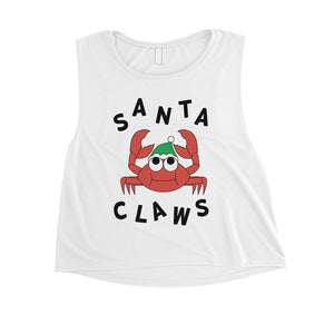 Santa Claws Crab Womens Crop Top