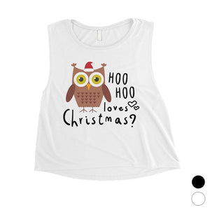 Hoo Christmas Owl Womens Crop Top