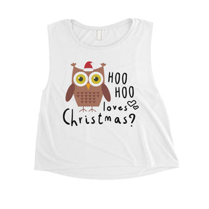 Hoo Christmas Owl Womens Crop Top