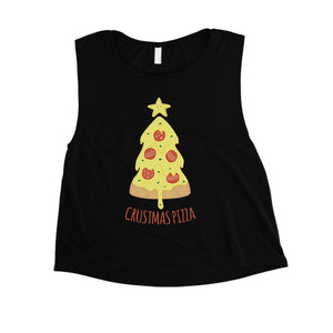 Crustmas Pizza Womens Crop Top