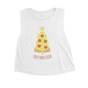 Crustmas Pizza Womens Crop Top