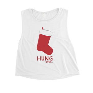 Hungover Christmas Stocking Womens Crop Top