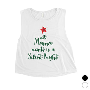 Mama Wants Silent Night Womens Crop Top