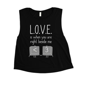 Love When You Are Beside Me Womens Cute Gym Workout Crop Top Gift