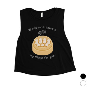 My Fillings Dumpling Womens Cute Graphic Workout Crop Top Gifts