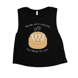 My Fillings Dumpling Womens Cute Graphic Workout Crop Top Gifts