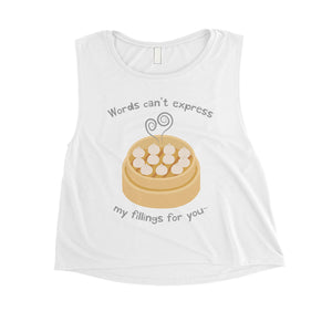 My Fillings Dumpling Womens Cute Graphic Workout Crop Top Gifts