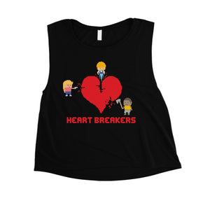 Heart Breakers Womens Cute Graphic Workout Crop Top Gift For Her