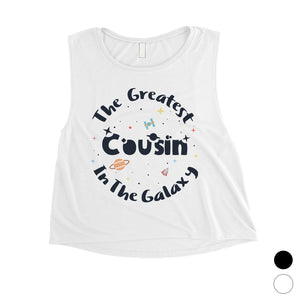 The Greatest Cousin Womens Cute Crop Tank Top Gift For Cousin