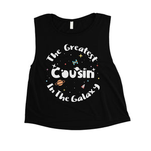 The Greatest Cousin Womens Cute Crop Tank Top Gift For Cousin