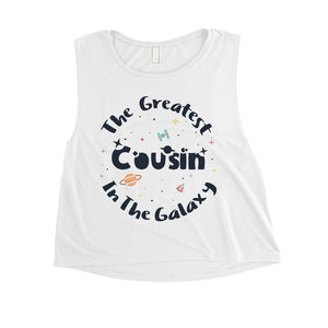 The Greatest Cousin Womens Cute Crop Tank Top Gift For Cousin