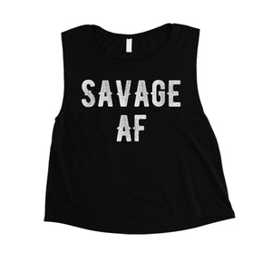 365 Printing Savage AF Womens Funny Saying Workout Tank Top Cute Crop Tank Top