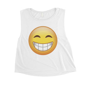 Emoji-Smiling Womens Wonderful Motivational Crop Top Friend Gift
